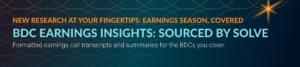 BDC Earnings Insights: Sourced by SOLVE